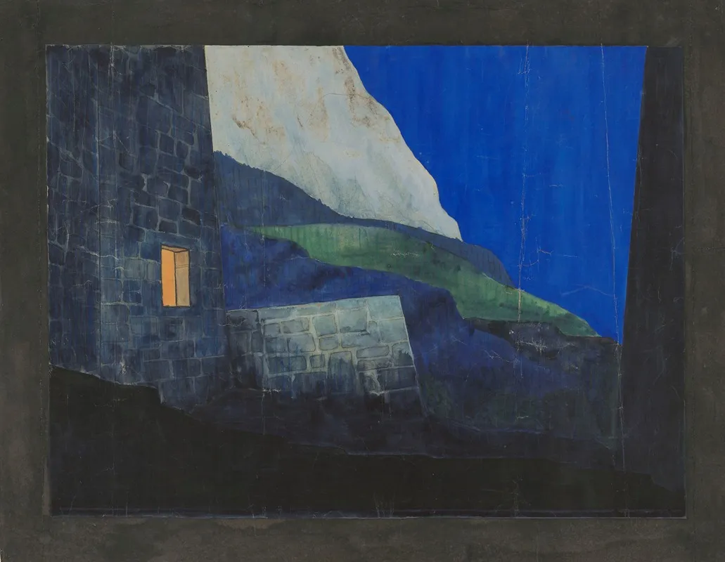 Bifur Maquette De Decor Epilogue Ma Maison De Claire En Haute Montagne La Nuit Wall Art by Gaston Baty - High-Resolution Digital Print