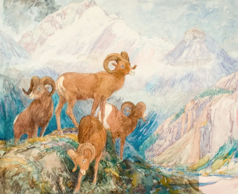 Big Horn Mountain Sheep Wall Art by Alexander Phimister Proctor - High-Resolution Digital Print