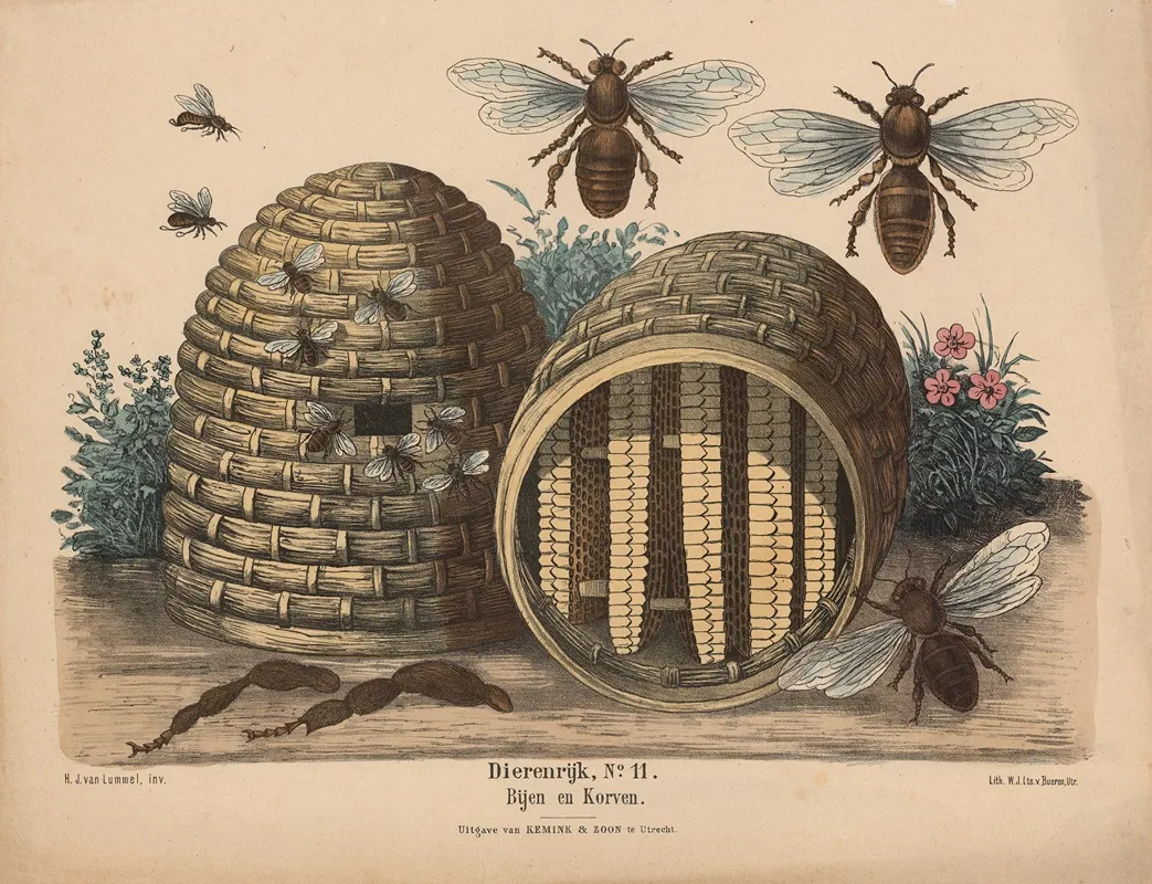 Bijen En Korven Wall Art by Hendrik Jan van Lummel - High-Resolution Digital Print