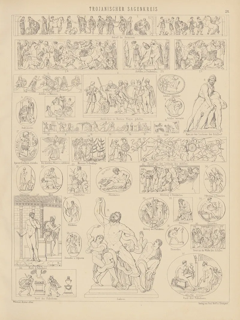 Bilder Atlas Zur Weltgeschichte Pl 021 Wall Art by Ludwig Weisser - High-Resolution Digital Print