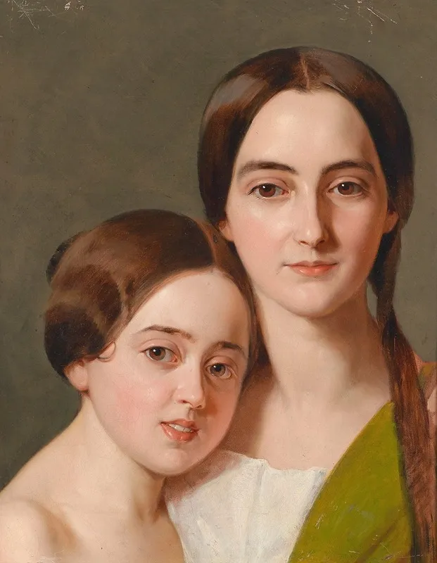 Bildnis Alexandrine Pazzani Und Caroline Von Saar Wall Art by Carl von Saar - High-Resolution Digital Print