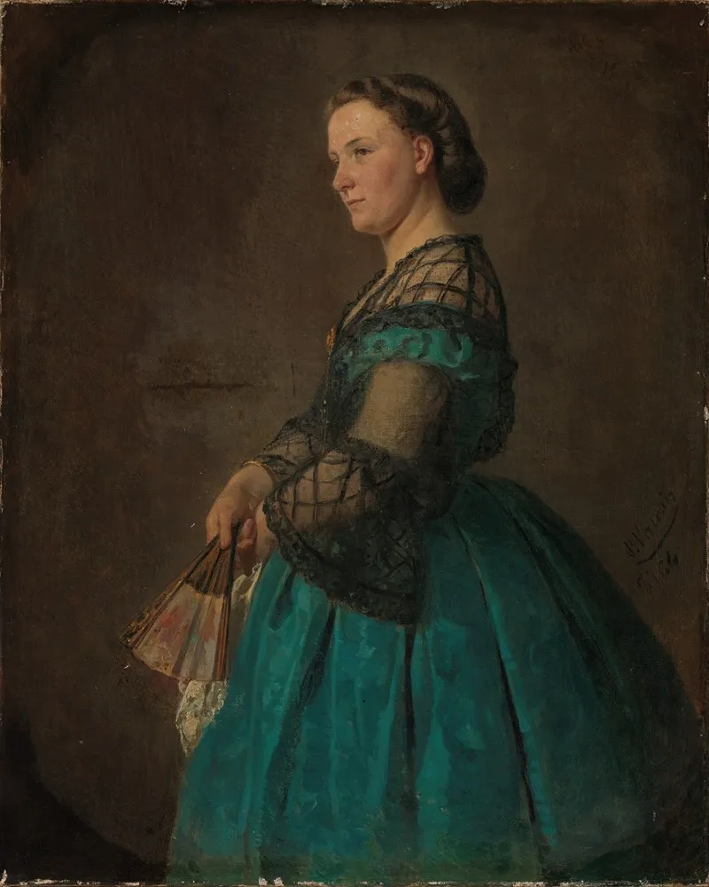 Bildnis Der Frau Des Kunstlers Bertha Vautier Wall Art by Benjamin Vautier - High-Resolution Digital Print