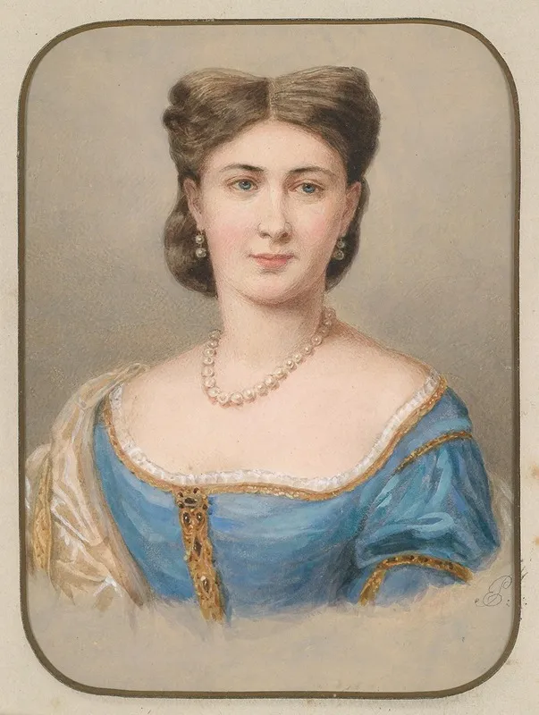 Bildnis Einer Dame In Blauem Seidenkleid Wall Art by Emanuel Thomas Peter - High-Resolution Digital Print