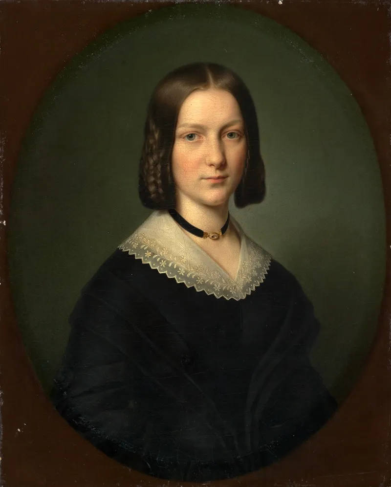 Bildnis Einer Jungen Dame 3 Wall Art by Benjamin Heinrich Orth - High-Resolution Digital Print