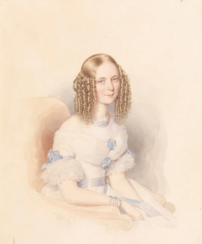 Bildnis Einer Jungen Frau 3 Wall Art by Leopold Fischer - High-Resolution Digital Print