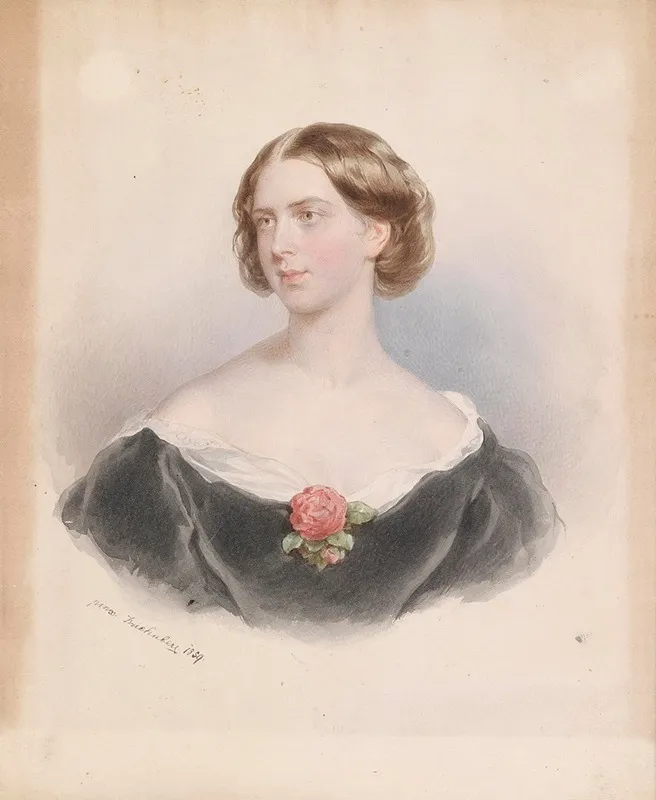 Bildnis Einer Jungen Frau Mit Rose