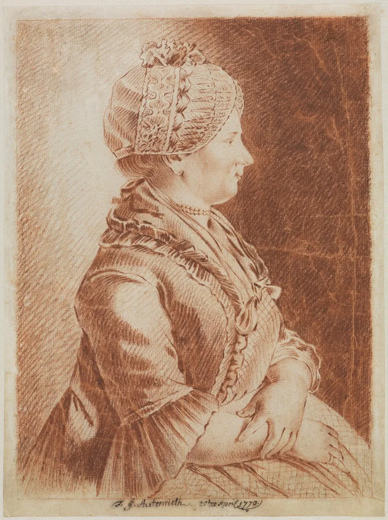 Bildnis Einer Sitzenden Jungen Frau In Halber Figur Nach Rechts Wall Art by Carl Friedrich Autenrieth - High-Resolution Digital Print