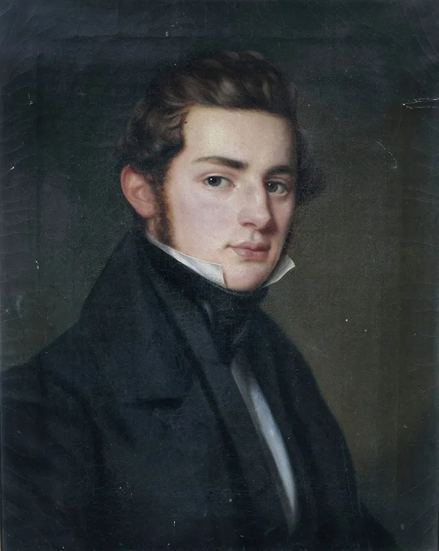 Bildnis Eines Jungen Herrn In Schwarzem Gehrock In Dreiviertelansicht Nach Rechts Wall Art by Franz Seraph Stirnbrand - High-Resolution Digital Print