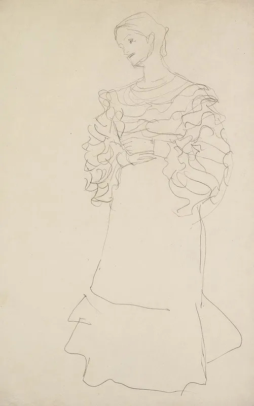 Bildnis Magda Mautner Markhof Studie Wall Art by Gustav Klimt - High-Resolution Digital Print