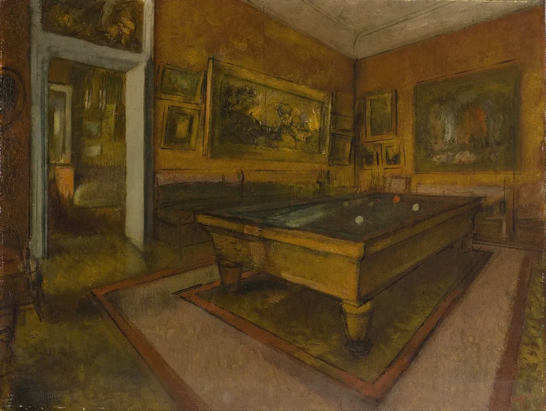 Billiard Room At Menil Hubert Wall Art by Edgar Degas - High-Resolution Digital Print