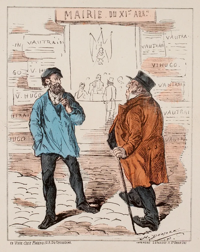 Binettes Delecteurs Par H Demare Ces Bons Electeurs Je Parie Que Cette Brute La Va Voter Pour Vautrain Wall Art by Henri Demare - High-Resolution Digital Print