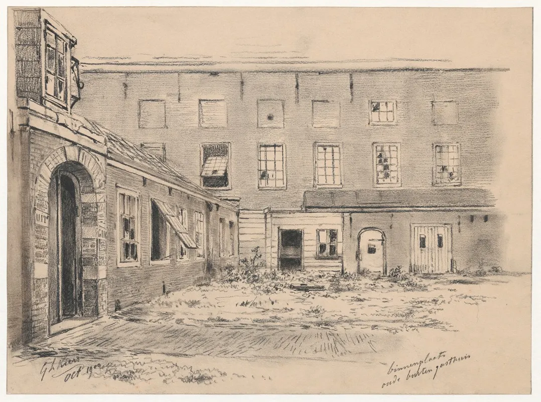 Binnenplaats Oude Buiten Gasthuis Wall Art by Georg Lourens Kiers - High-Resolution Digital Print