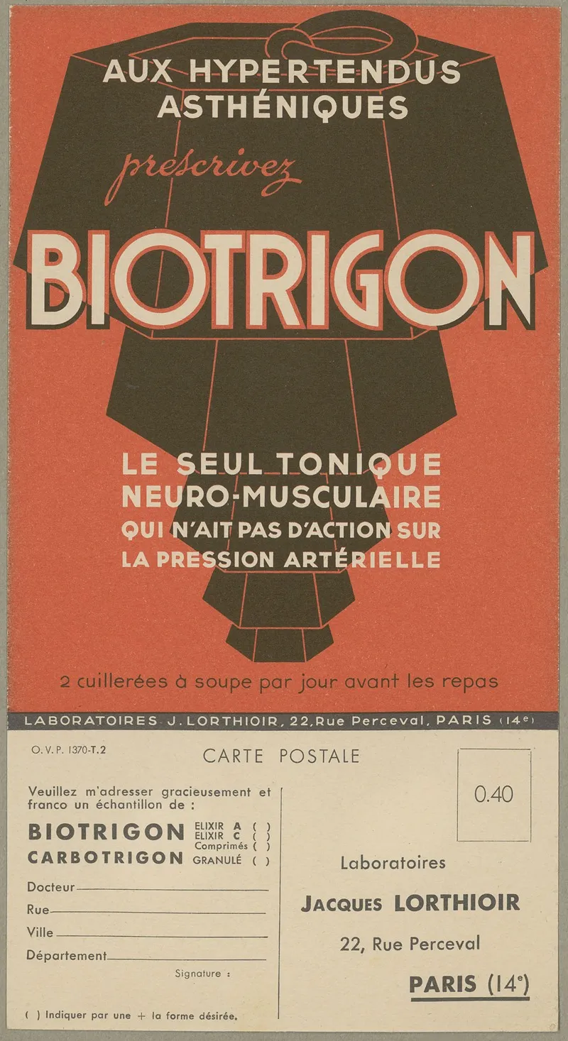 Biotrigon 5 Wall Art by Laboratoires Jacques Lorthioir - High-Resolution Digital Print
