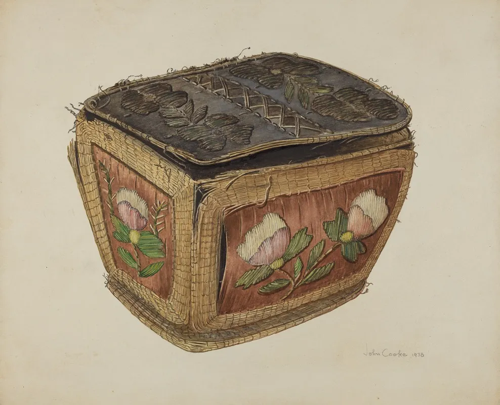 Birch Bark Sewing Basket Wall Art by John Cooke - High-Resolution Digital Print