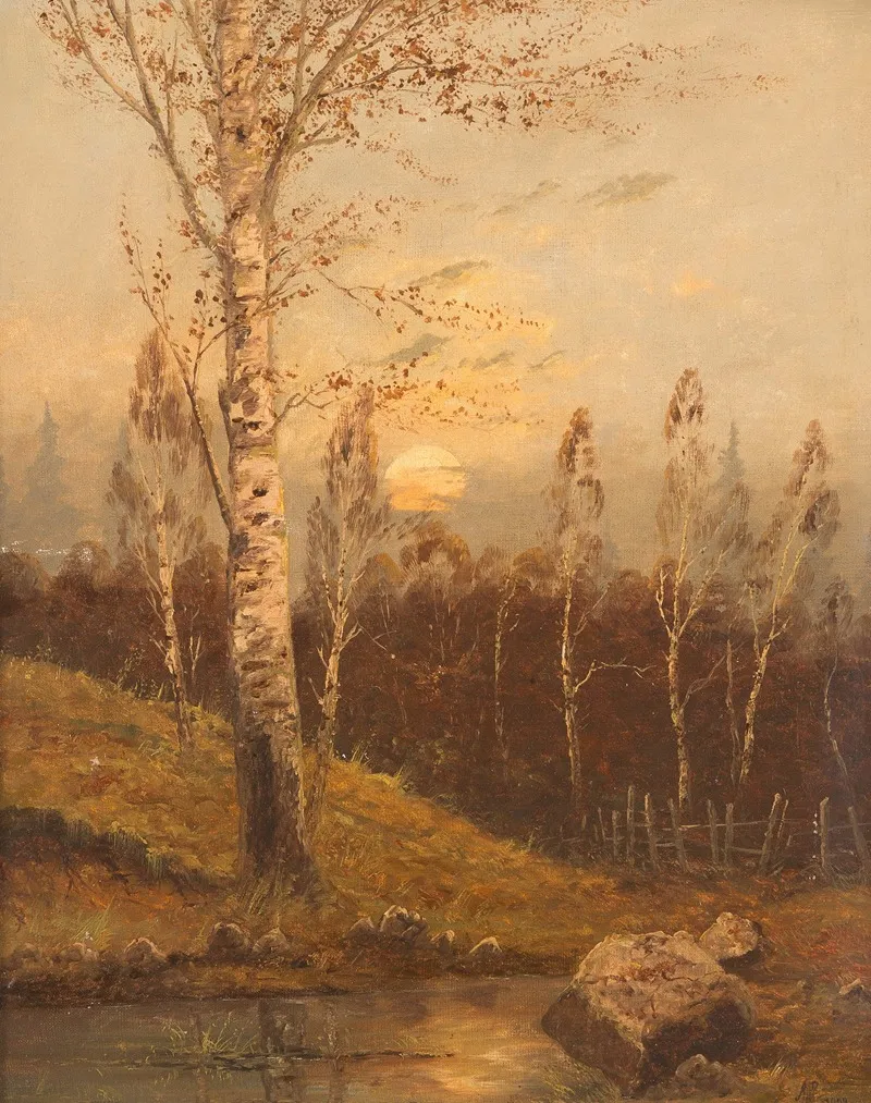 Birch Forest In The Evening Wall Art by Anton Von Rüdt - High-Resolution Digital Print