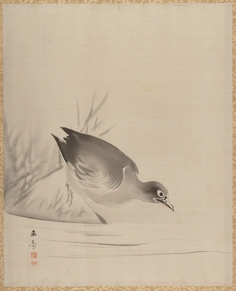 Bird At The Waters Edge Wall Art by Kawabata Gyokushō - High-Resolution Digital Print