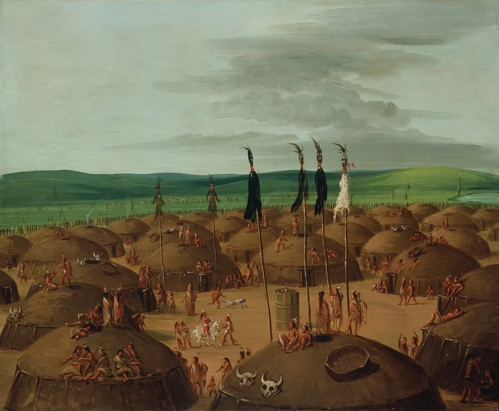 Birds Eye View Of The Mandan Village 1800 Miles Above St Louis