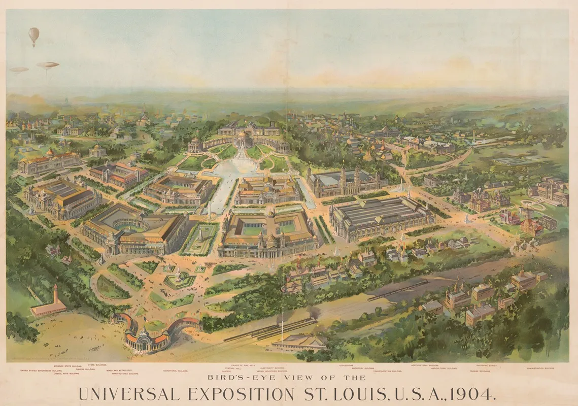 Birds Eye View Of The Universal Exposition St Louis U S A 1904