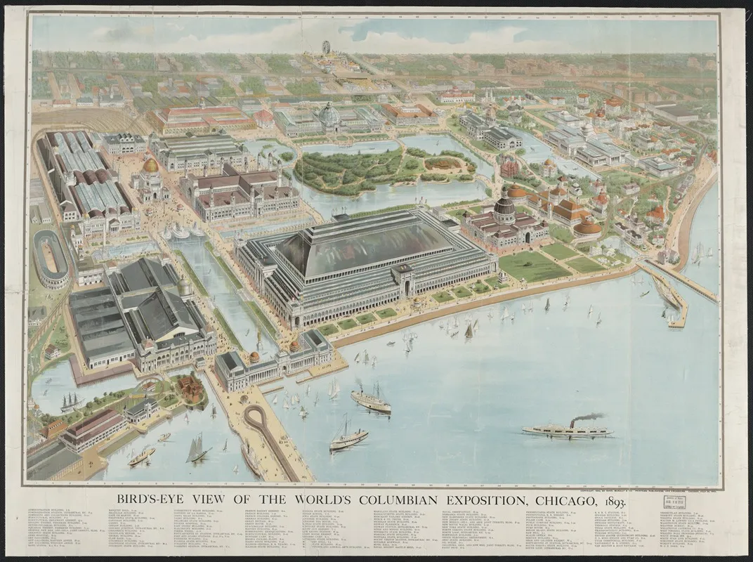 Birds Eye View Of The Worlds Columbian Exposition Chicago 1893