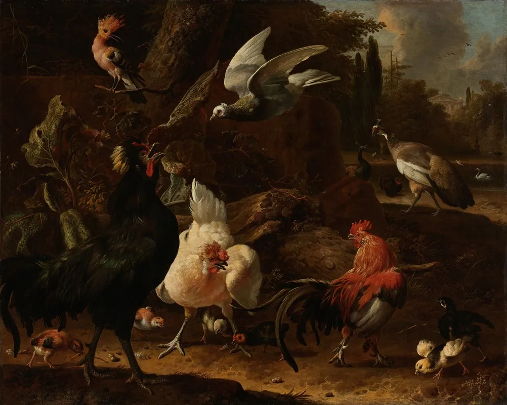 Birds In A Park Wall Art by Melchior d'Hondecoeter - High-Resolution Digital Print