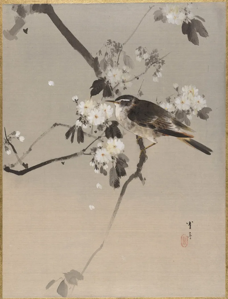 Birds On A Flowering Branch
