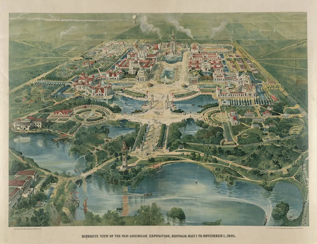 Birdseye View Of The Pan American Exposition Buffalo May 1 To November 1 1901 Wall Art by Courier Litho. Co. - High-Resolution Digital Print