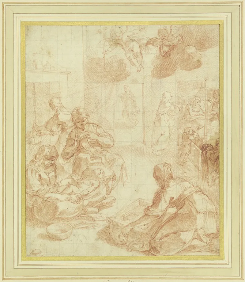 Birth Of The Blessed Virgin Mary 2 Wall Art by Francesco Albani - High-Resolution Digital Print