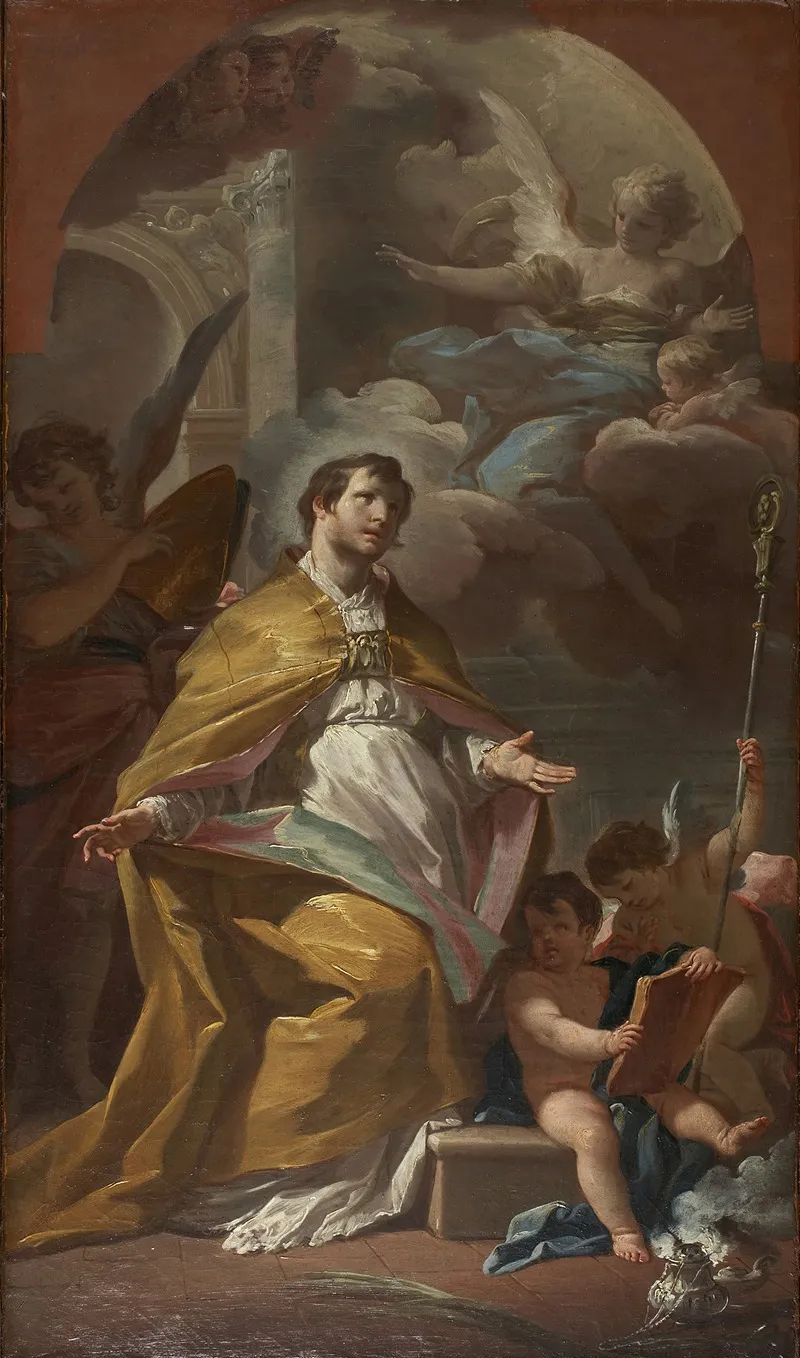 Bishop Saint In Prayer Wall Art by Corrado Giaquinto - High-Resolution Digital Print