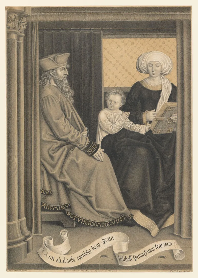Bishop Servatius With A Woman And Child Wall Art by Johann Nepomuk Strixner - High-Resolution Digital Print