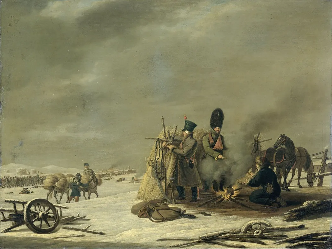Bivouac At Molodechno 3 4 December 1812 An Episode From Napoleons Retreat From Russia Wall Art by Johannes Hari - High-Resolution Digital Print