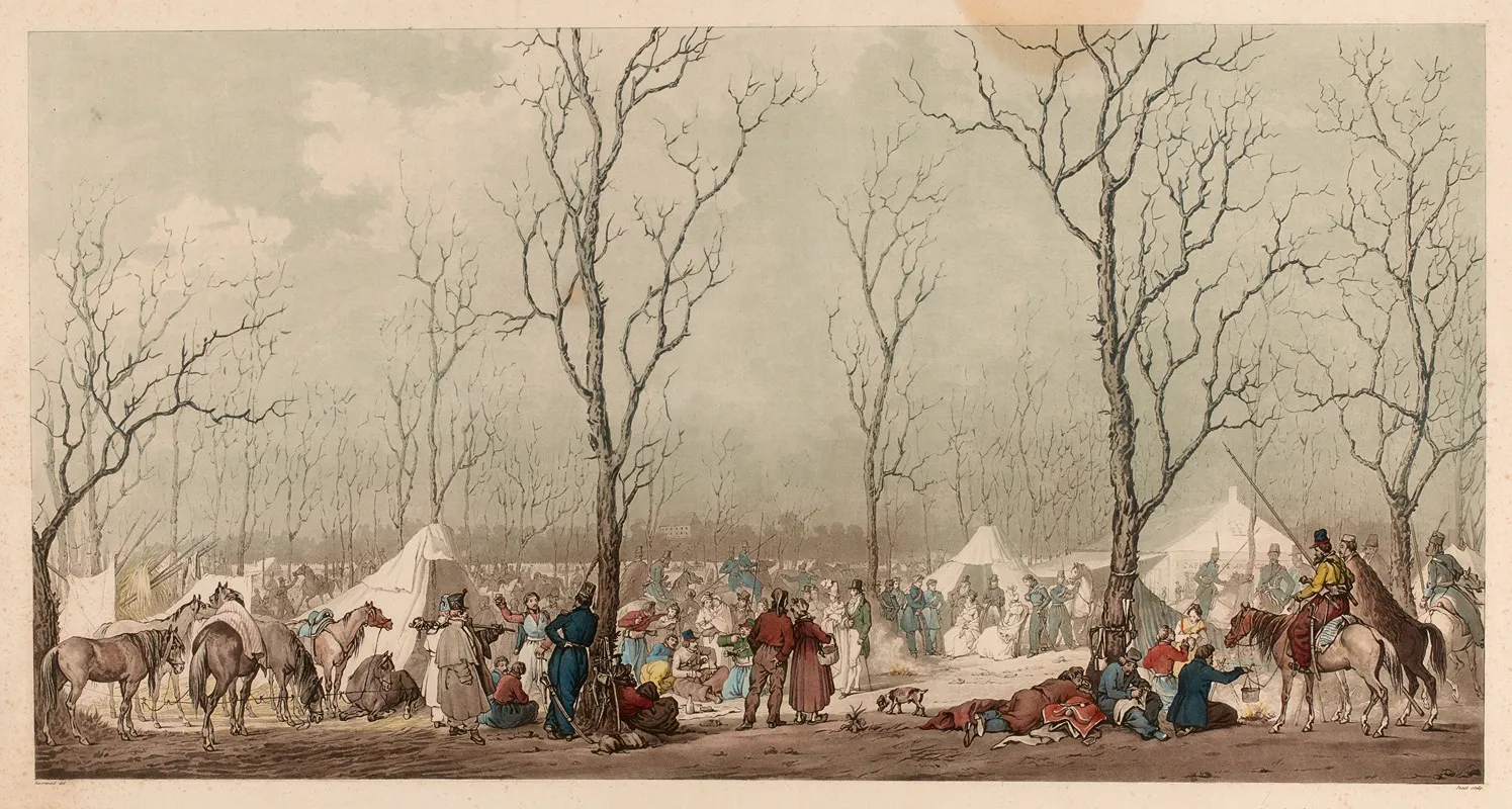 Bivouac Aux Champs Elysees A Paris Le 31 Mars 1814 Wall Art by Gottlob Alexander Sauerweid - High-Resolution Digital Print