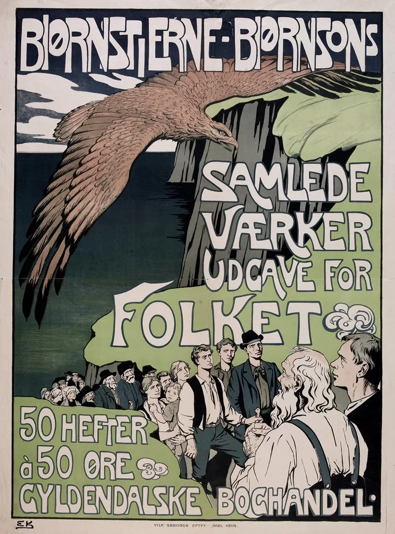 Bjornstjerne Bjornsons Samlede Vaerker Udgave For Folket 50 Hefter A 50 Ore Wall Art by Emil Axel Krause - High-Resolution Digital Print