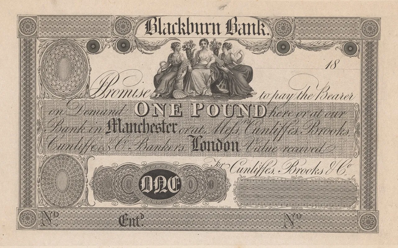 Blackburn Bank One Pound Note Wall Art by Perkins &amp; Heath - High-Resolution Digital Print