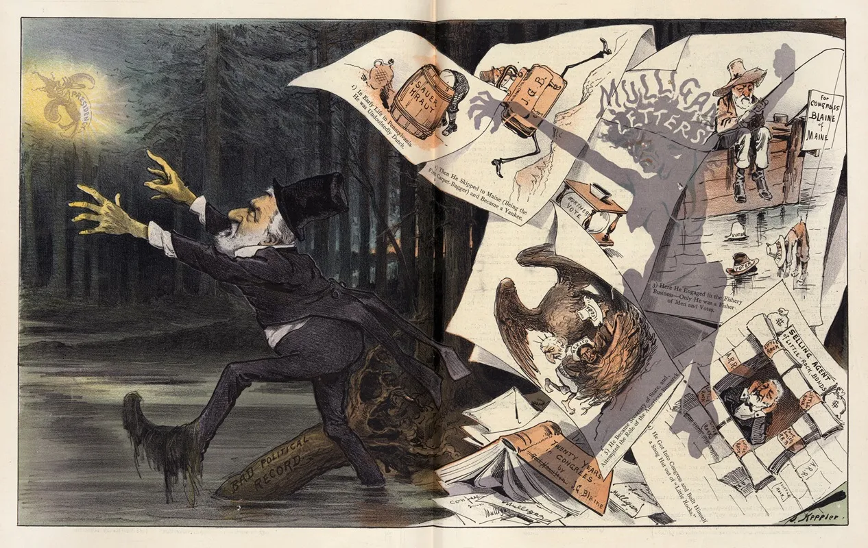 Blaine Omaine Wall Art by Joseph Ferdinand Keppler - High-Resolution Digital Print