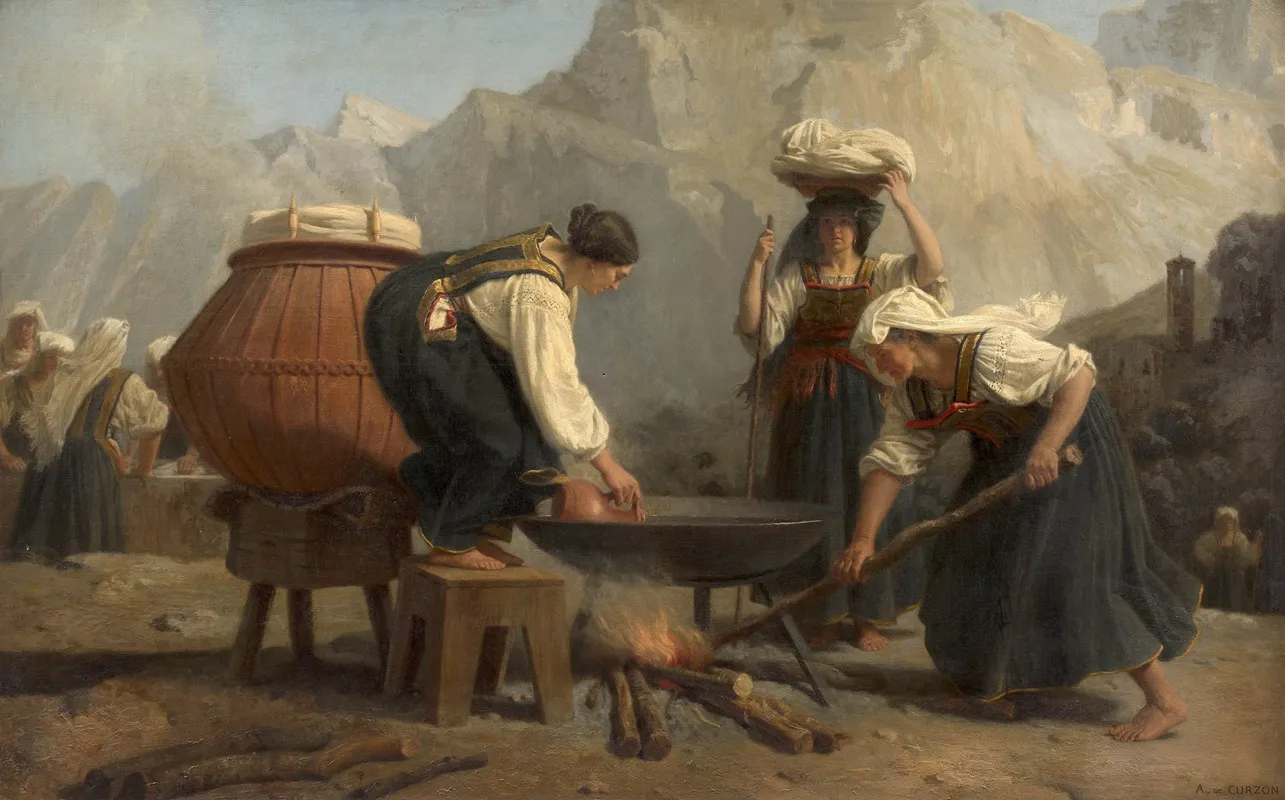 Blanchisseuses Italiennes Wall Art by Alfred De Curzon - High-Resolution Digital Print