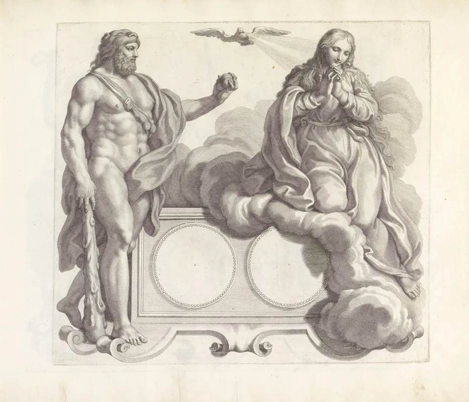 Blanco Medaillon En De Personificaties Van Dapperheid En Heiligheid Wall Art by Robert van Audenaerde - High-Resolution Digital Print