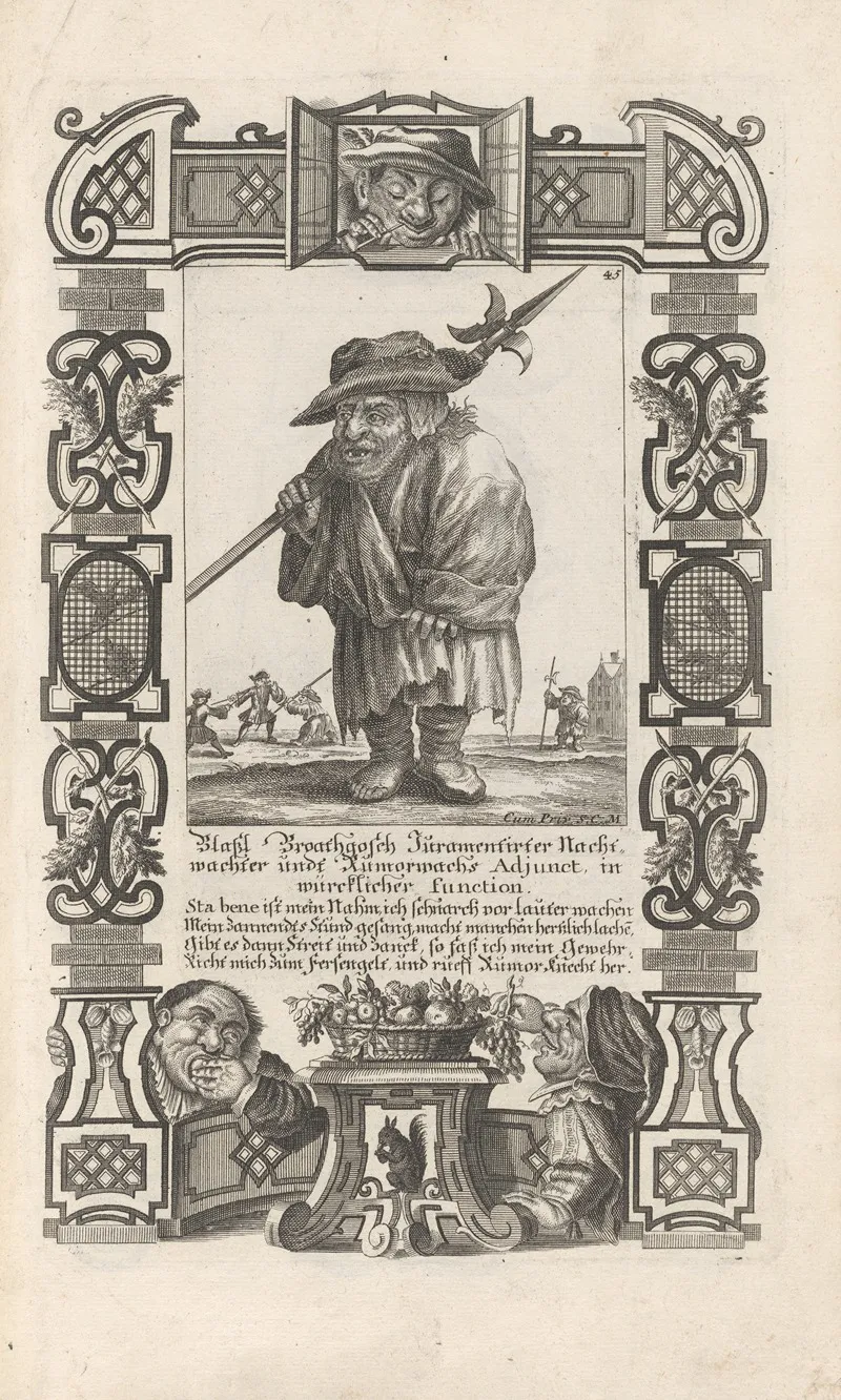 Blasl Broatgosch Juramentirter Nachtwachter Undt Rumorwachs Adjunct In Wurklicher Function Pl 45 Wall Art by Elias Baeck - High-Resolution Digital Print