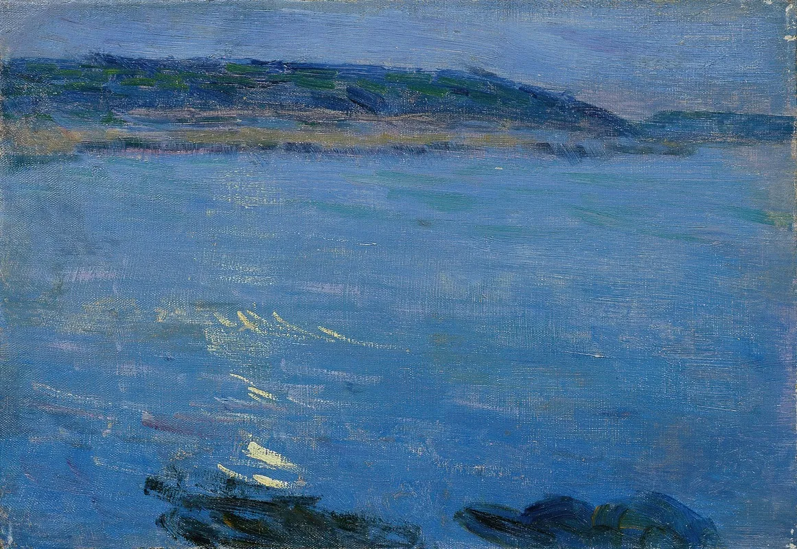 Blaue Meereslandschaft Im Mondschein Wall Art by Max Kurzweil - High-Resolution Digital Print