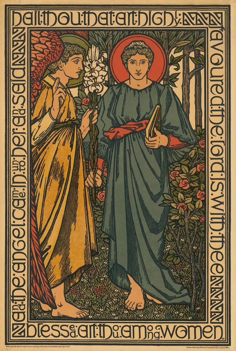 Blessed Are Thou Among Women Annunciation To The Blessed Virgin Mary Wall Art by Selwyn Image - High-Resolution Digital Print