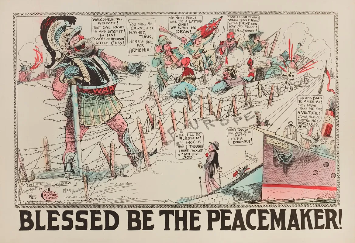 Blessed Be The Peacemaker Wall Art by Carey Cartoon Service - High-Resolution Digital Print