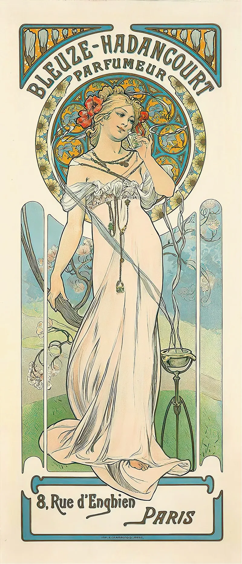 Bleuze Hadancourt Parfumeur Wall Art by Alphonse Mucha - High-Resolution Digital Print