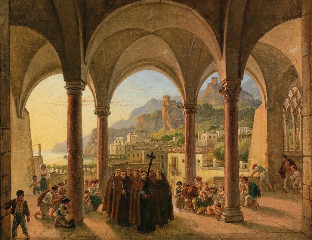 Blick Auf Amalfi Aus Der Vorhalle Des Doms
