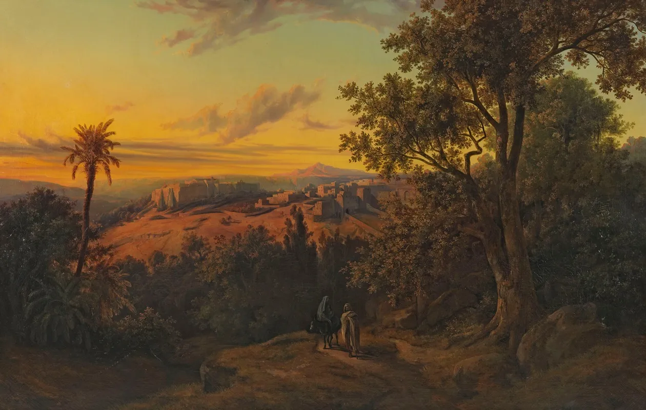 Blick Auf Bethlehem Mit Flucht Nach Agypten Wall Art by Otto Georgi - High-Resolution Digital Print