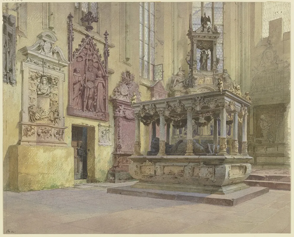 Blick Auf Das Grabmal Des Grafen Ludwig Von Lowenstein Wertheim Und Seiner Frau Anna In Der Stiftskirche St Marien In Wertheim Wall Art by Alexander Gwinner - High-Resolution Digital Print