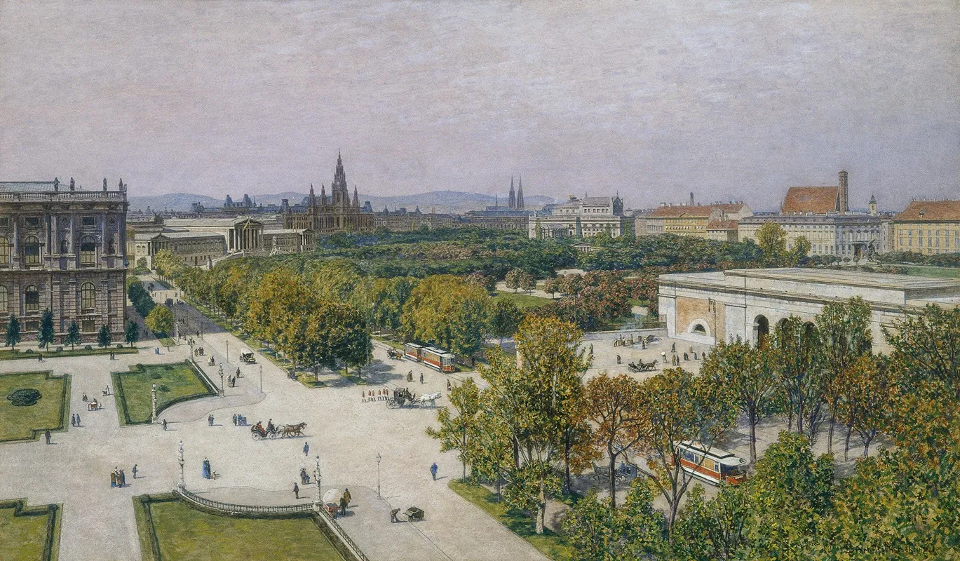 Blick Auf Den Ring Gegen Das Rathaus Und Parlament