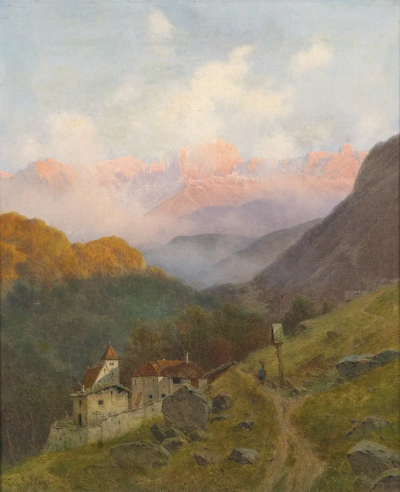 Blick Auf Den Rosengarten Wall Art by Josef von Schlögl - High-Resolution Digital Print
