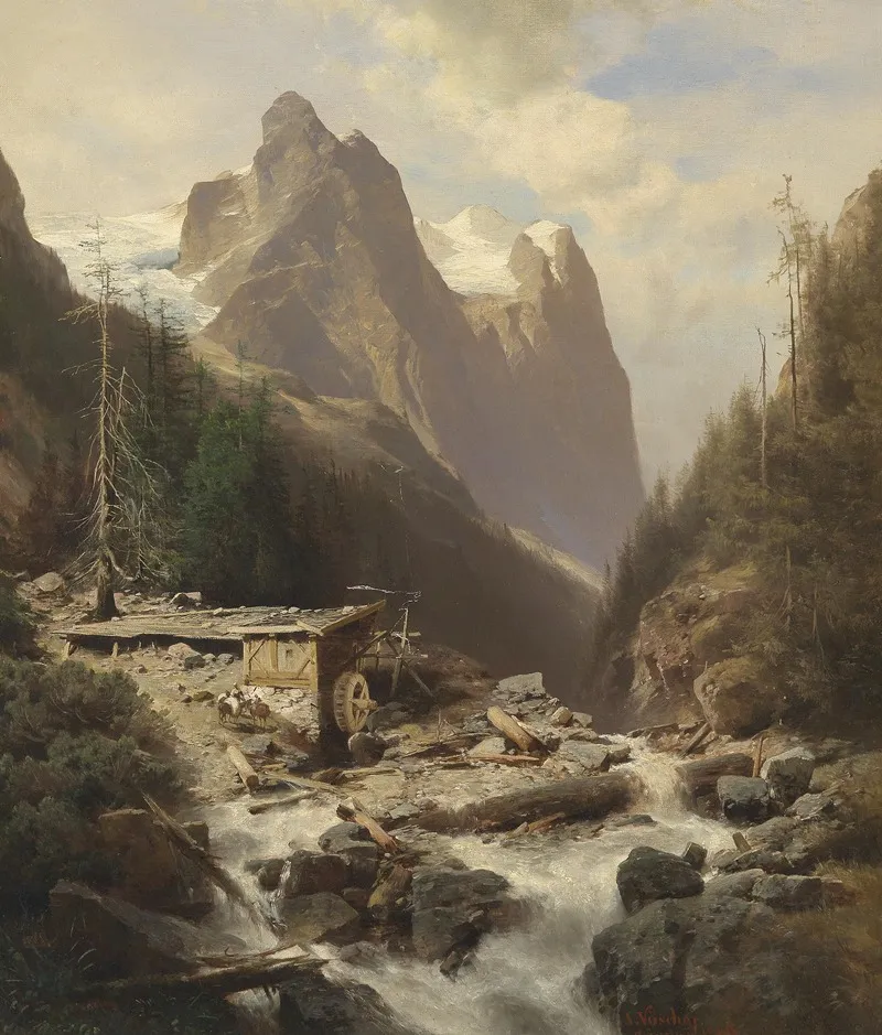 Blick Auf Die Brentagruppe Wall Art by Leopold Heinrich Vöscher - High-Resolution Digital Print