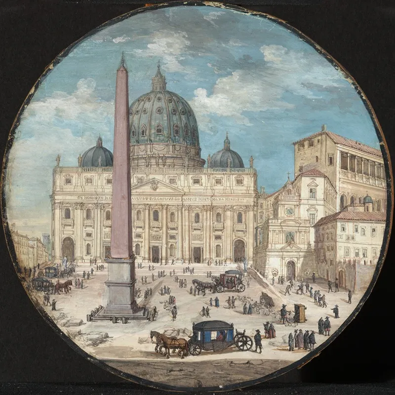 Blick Auf Die Fassade Der Peterskirche In Rom