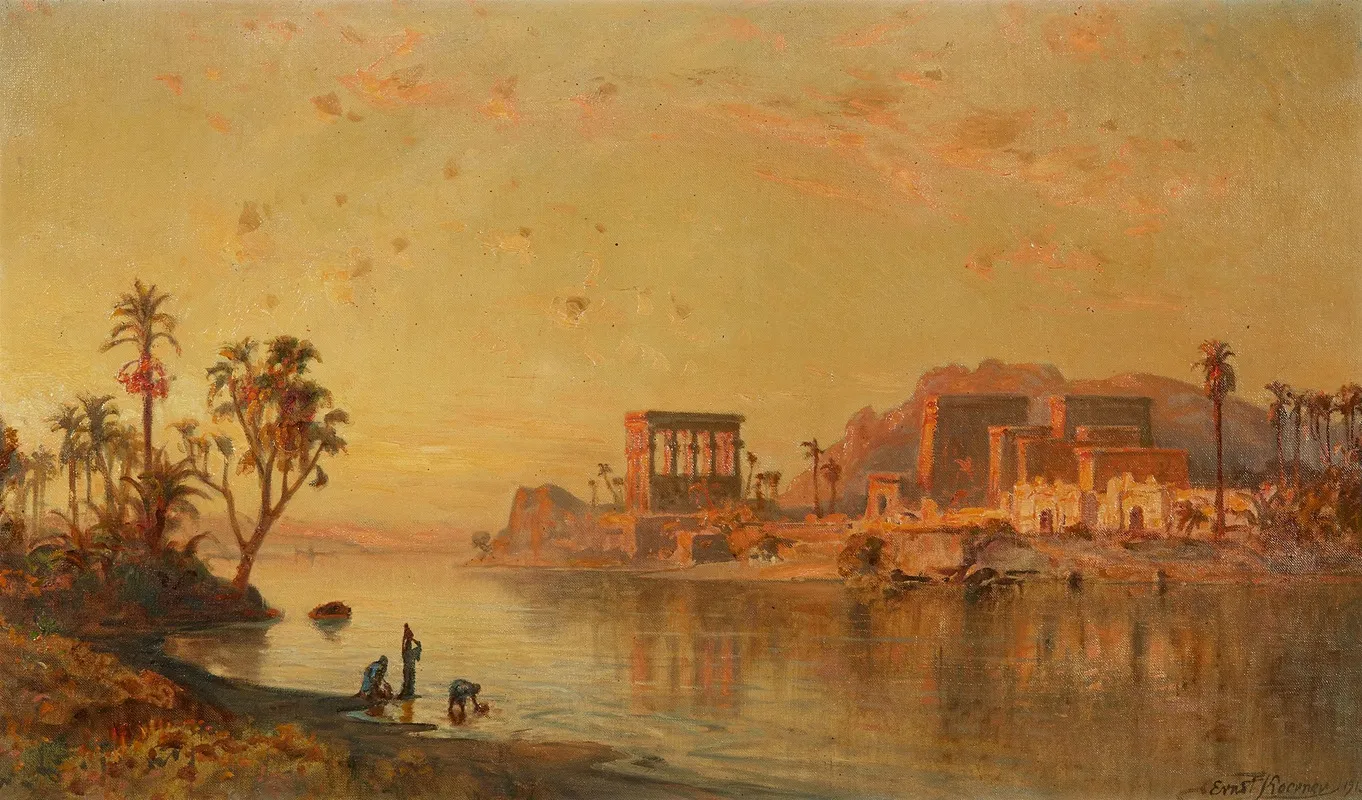 Blick Auf Die Insel Philae Im Niltal Wall Art by Ernst Körner - High-Resolution Digital Print