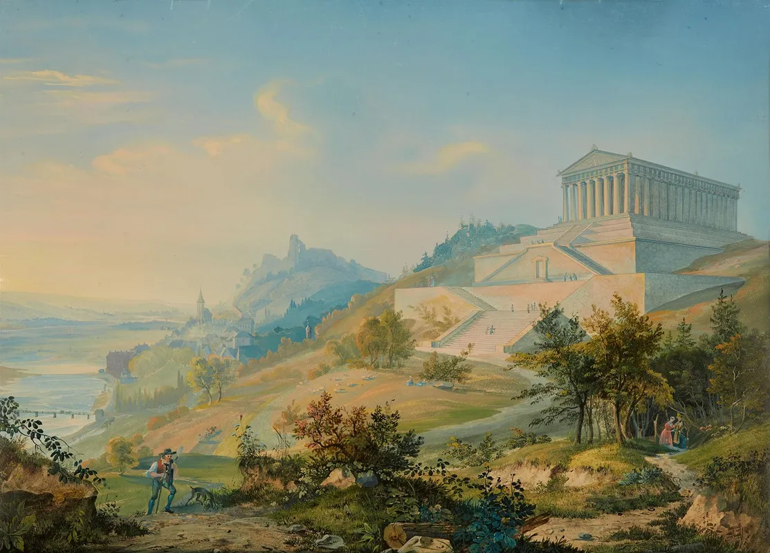 Blick Auf Die Walhalla Bei Regensburg Wall Art by Emanuel Labhardt - High-Resolution Digital Print